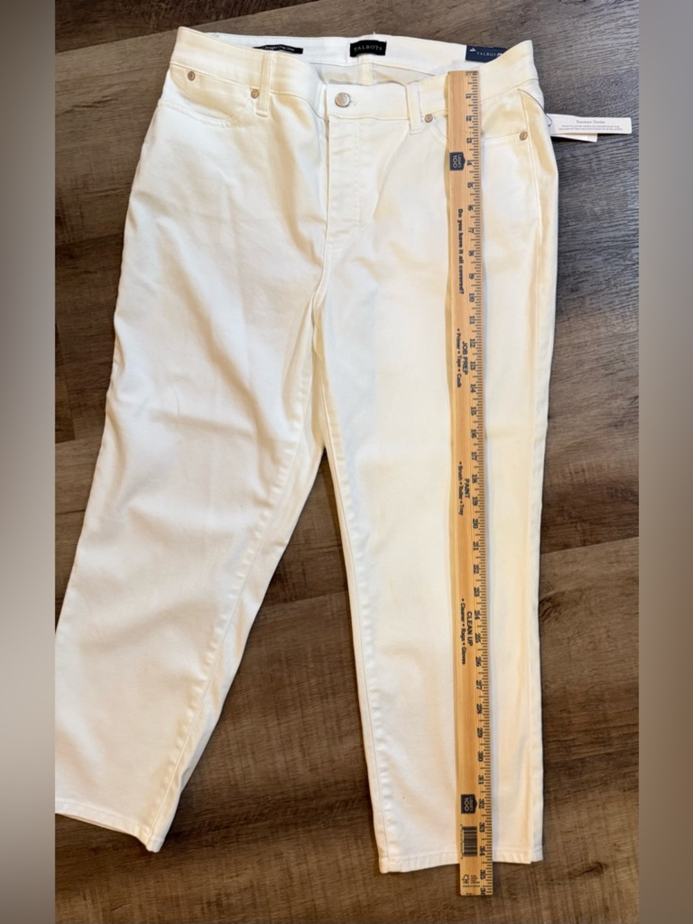 Talbots ππ White Straight Crop Jean Size 12 - Picture 15 of 16